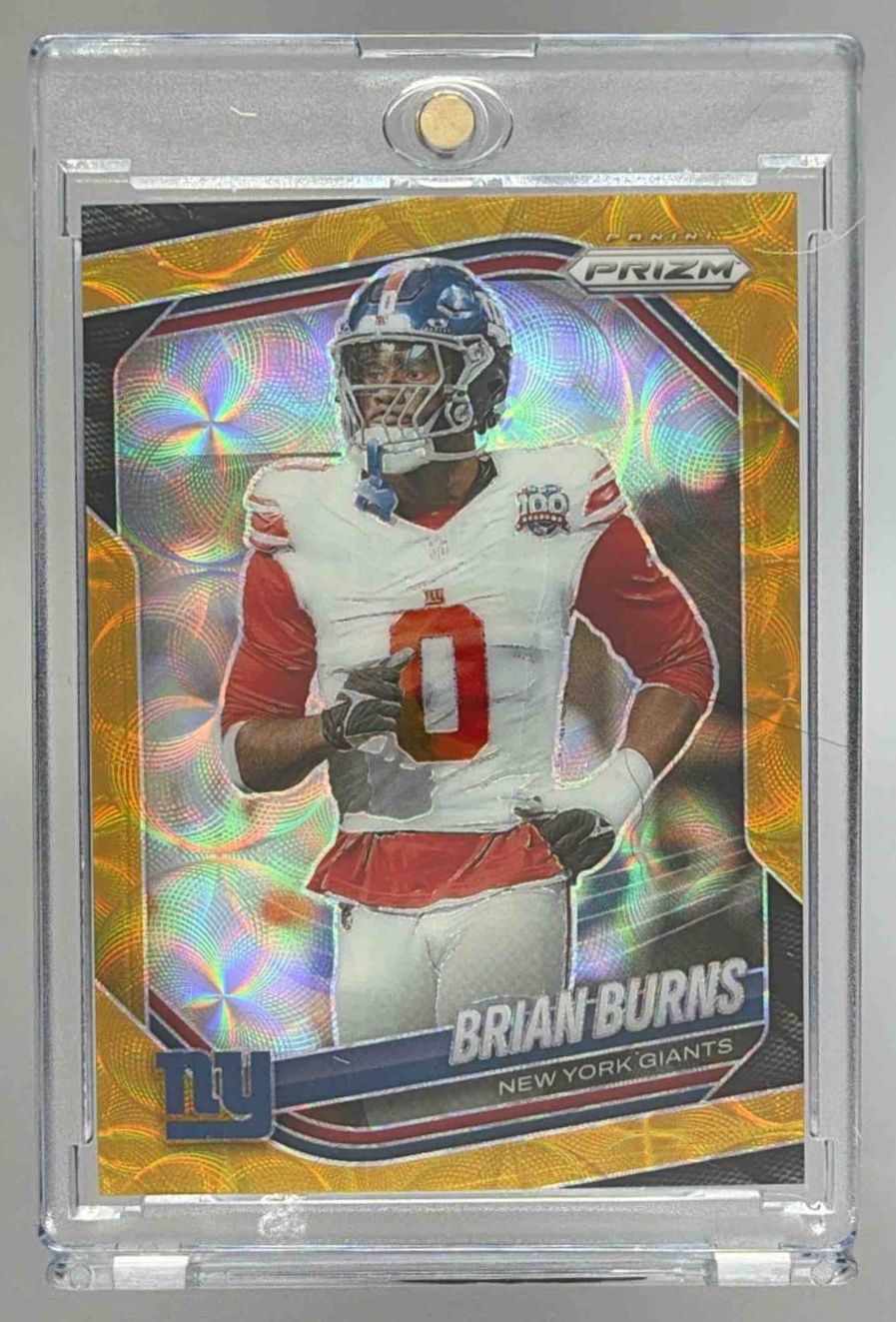 Card image for 2025 Panini Football Prizm Brian Burns Choice Gold /10 #147 New York Giants