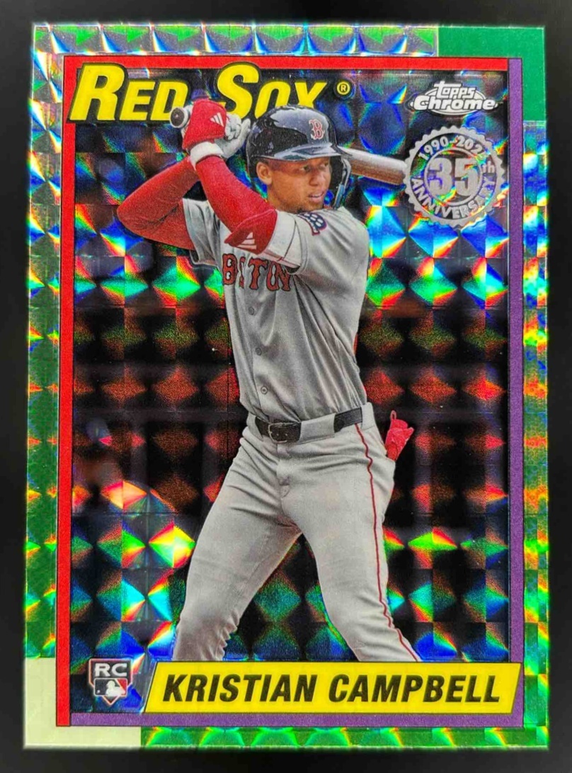 Card image for 2025 Topps Chrome Update Kristian Campbell 1990 Geometric Refractor RC