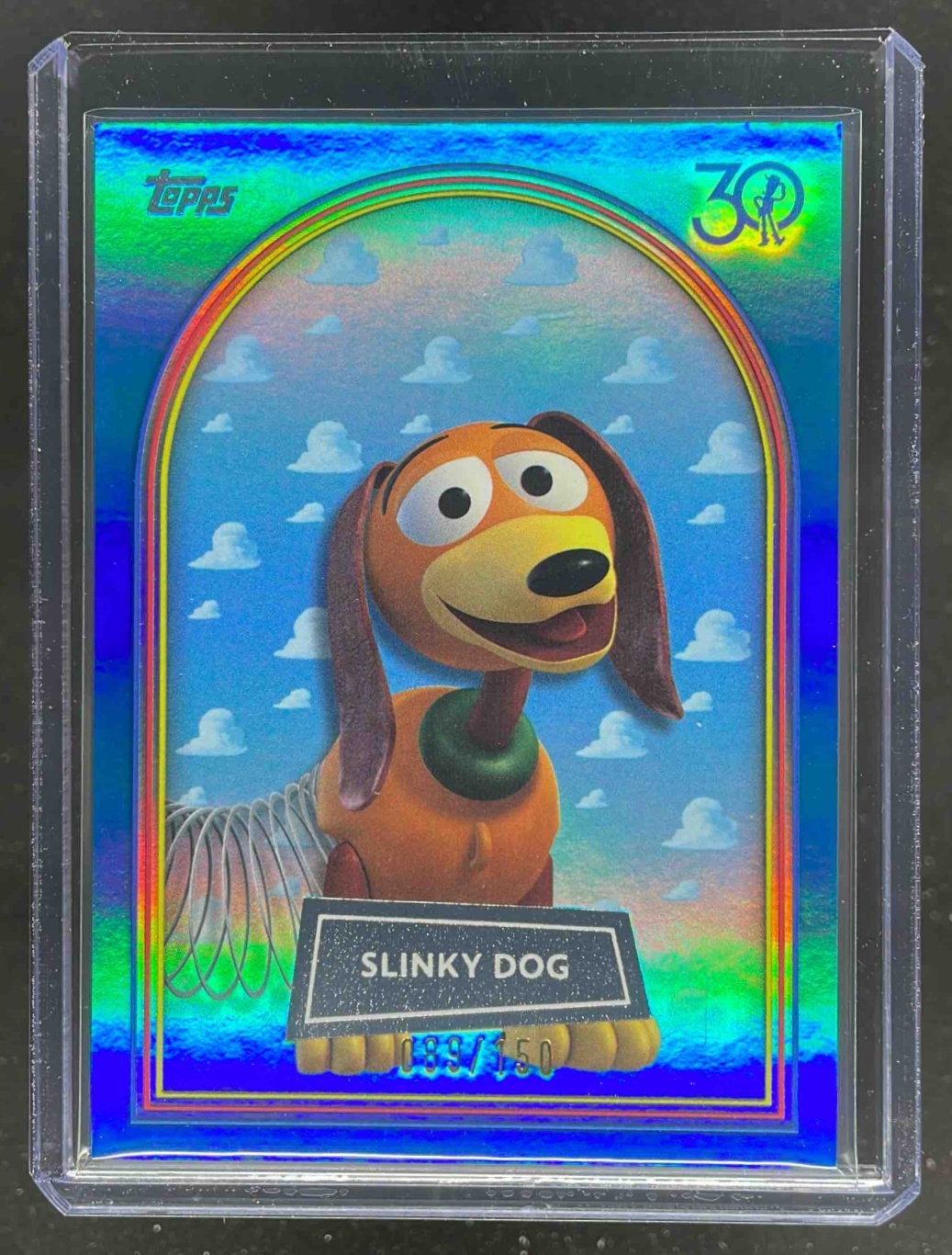 Card image for Slinky Dog 2025 Topps 30 Years of Toy Story Blue Foil /150 #20