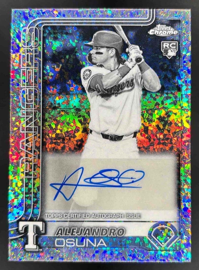Card image for 2025 Topps Chrome Update Alejandro Osuna Black & White Mini Diamond Auto #AC-AO