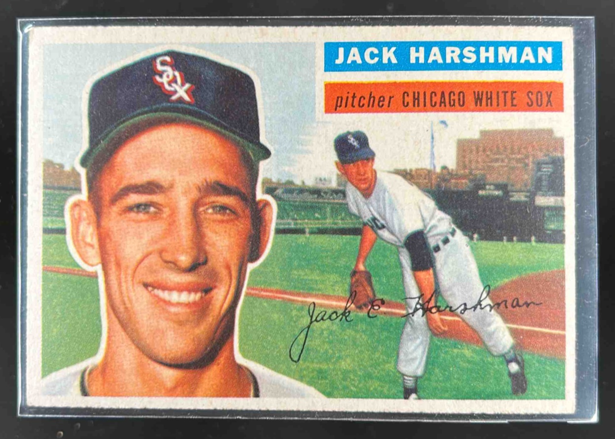 Card image for 1956 TOPPS BASEBALL JACK HARSHMAN #29B CHICAGO WHITE SOX