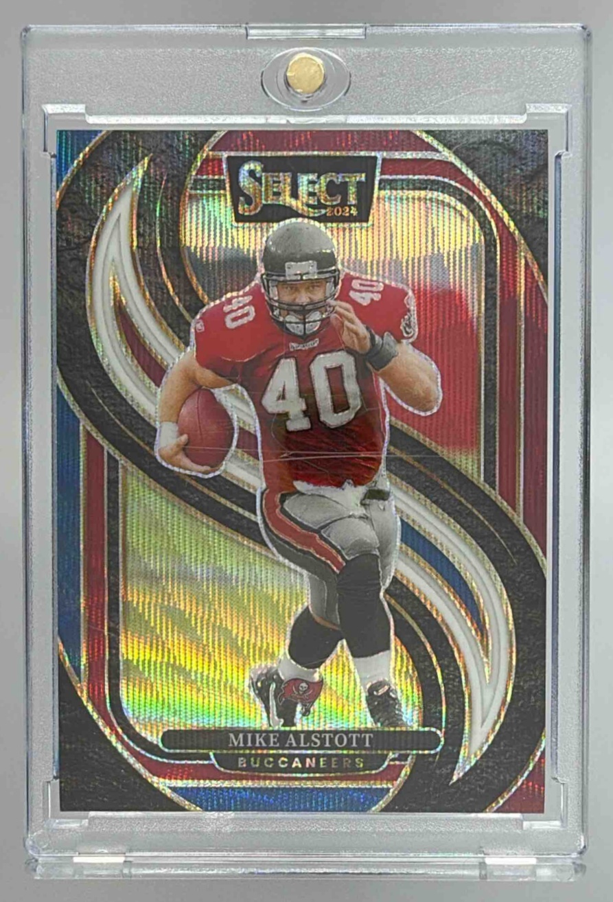 Card image for 2024 Panini Select Mike Alstott Premier Tri-Color Prizm /249 #183 Buccaneers