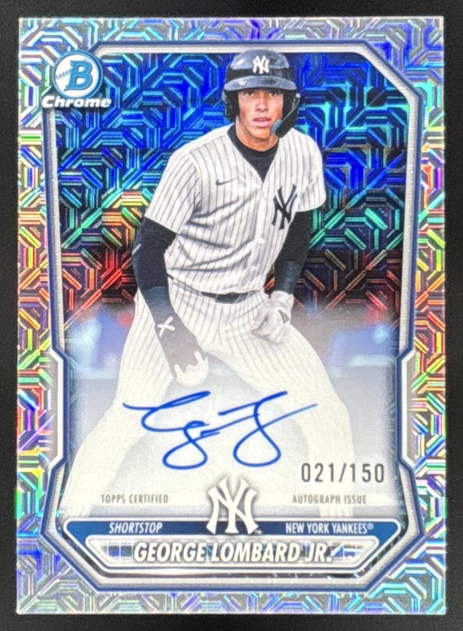 Card image for 2026 Bowman George Lombard Jr. Chrome Prospect Auto HTA Choice Refractor /150