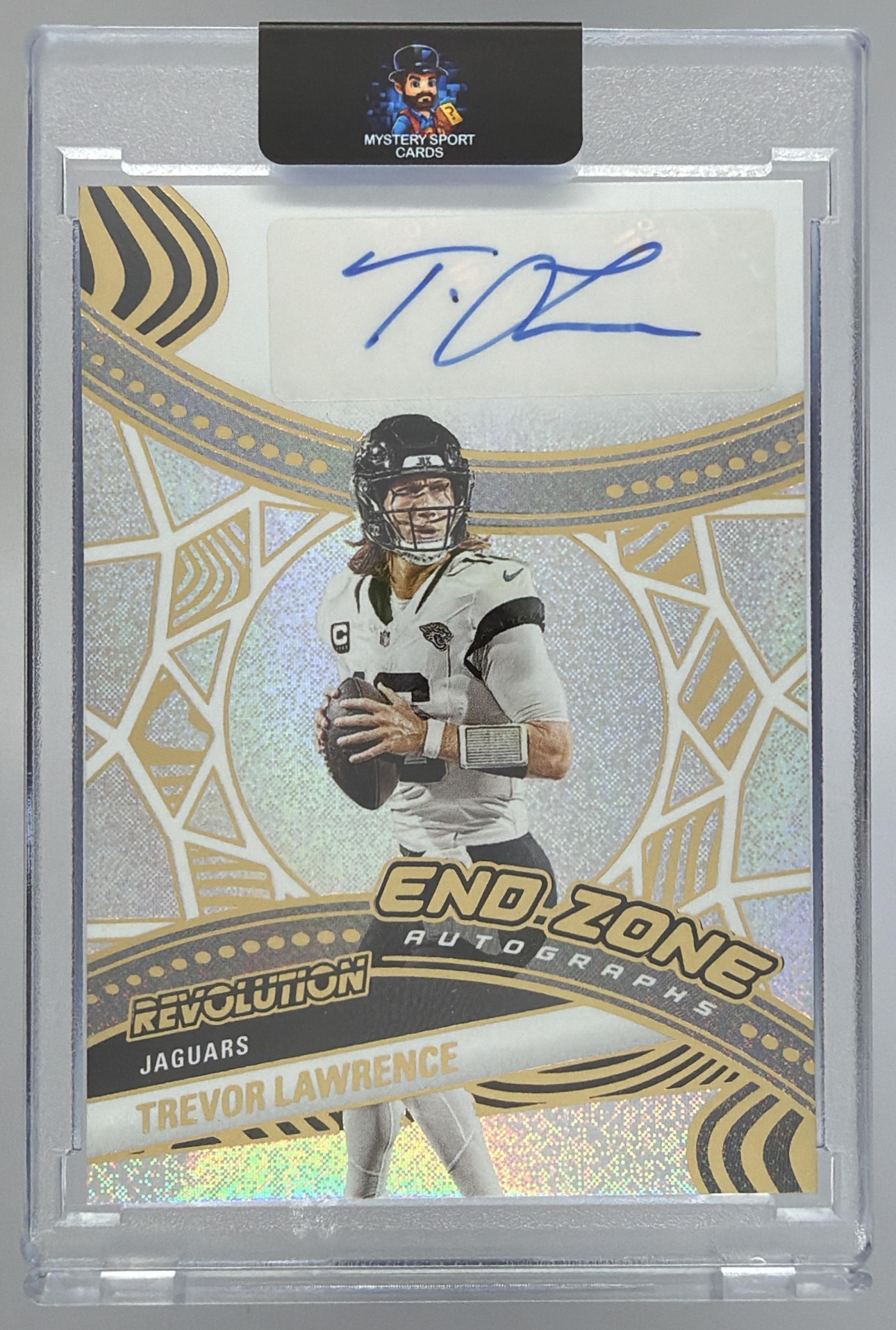 Card image for 2025 Panini Revolution Trevor Lawrence End Zone Auto /199 #EZA-TLE Jaguars