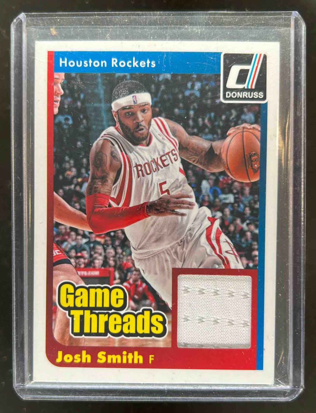 Card image for 2014-15 PANINI DONRUSS JOSH SMITH GAME THREADS #44 HOUSTON ROCKETS