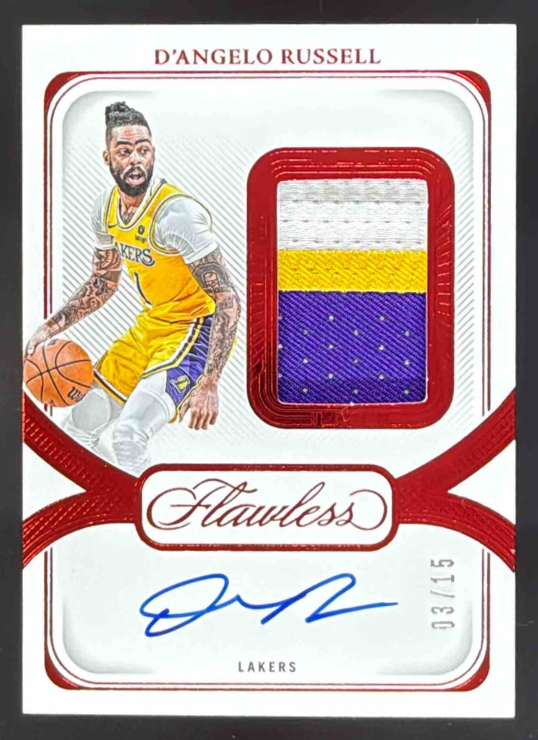 2023 Flawless D'Angelo Russell Signature Prime Materials Ruby /15 Auto