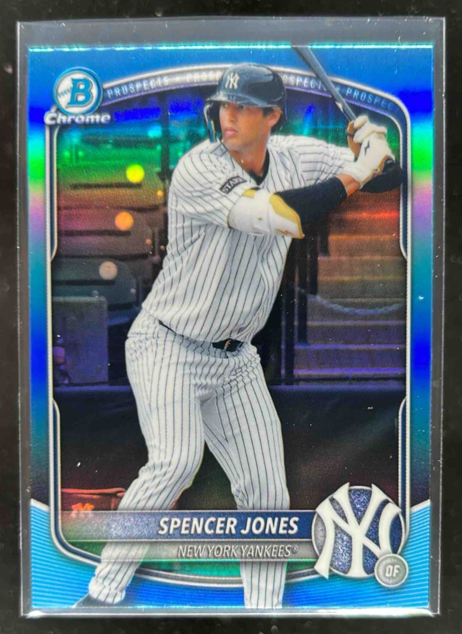 Card image for Spencer Jones 2025 Bowman Draft Chrome Sky Blue Refractor