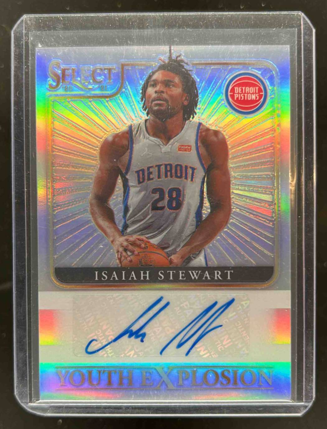 Card image for 2020-21 Panini Select Isaiah Stewart Youth Explosion Signatures #YES-IST RC Auto