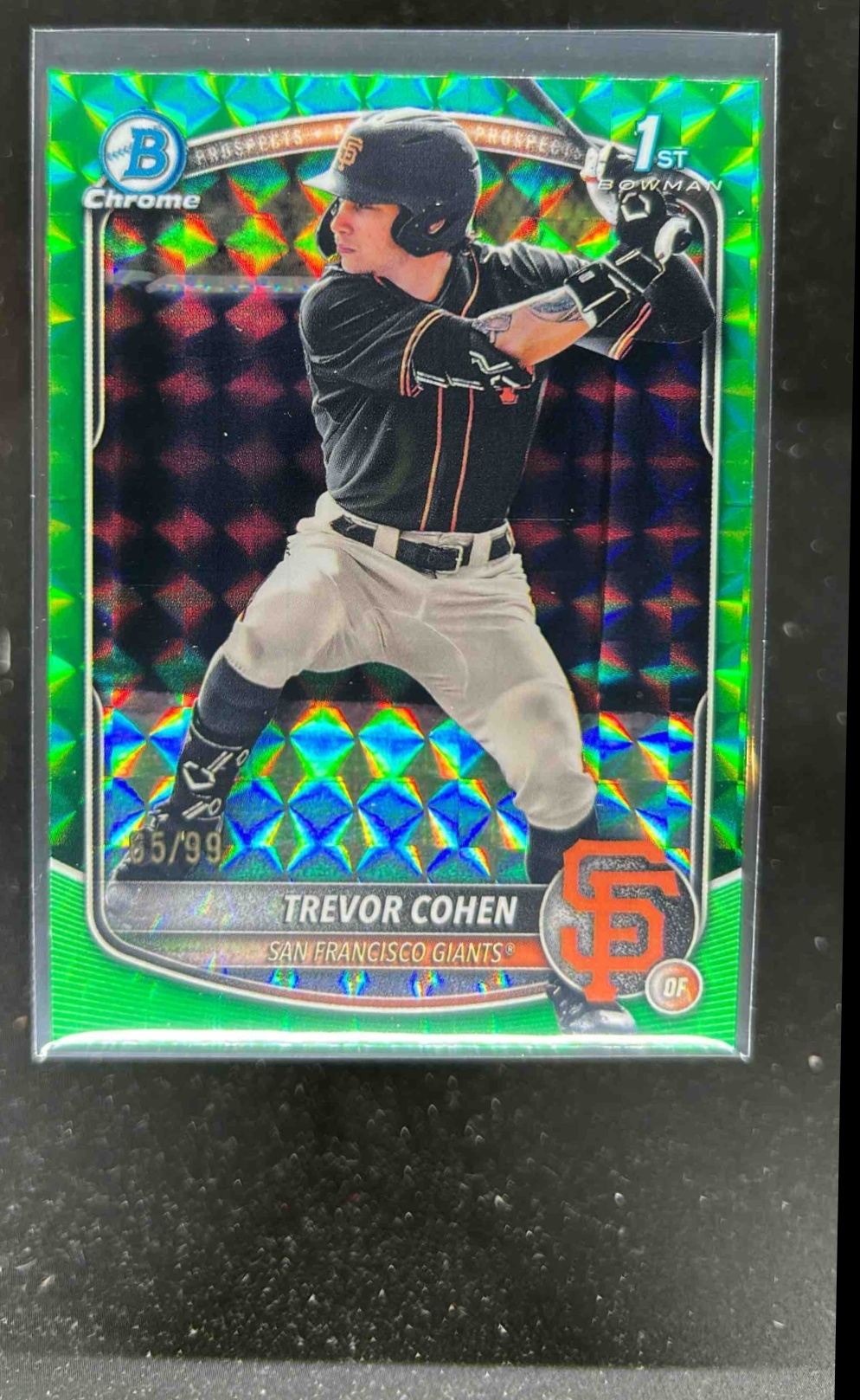Card image for Trevor Cohen 2025 Bowman Draft Chrome Green Geometric Refractor /99