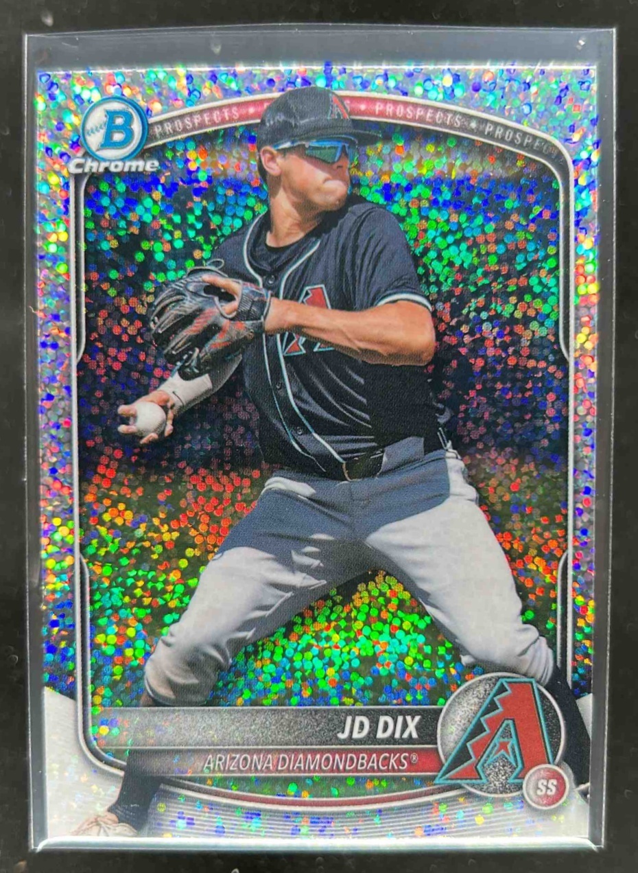 Card image for JD Dix 2025 Bowman Baseball Draft Chrome Sparkle Refractor Arizona Diamondbacks
