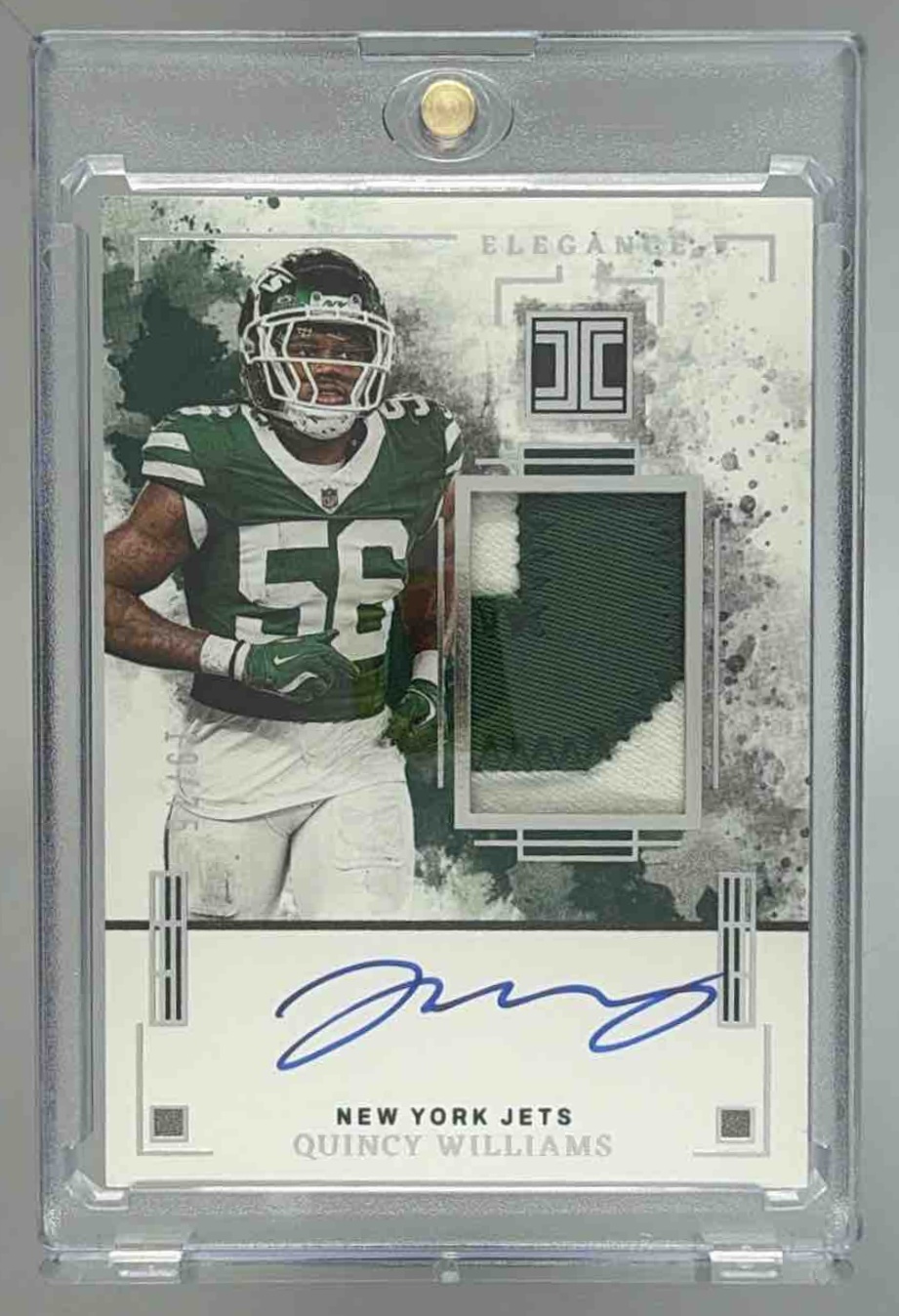 Card image for 2024 Panini Donruss Quinnen Williams Retro 2004 Auto /25 #5 Jets