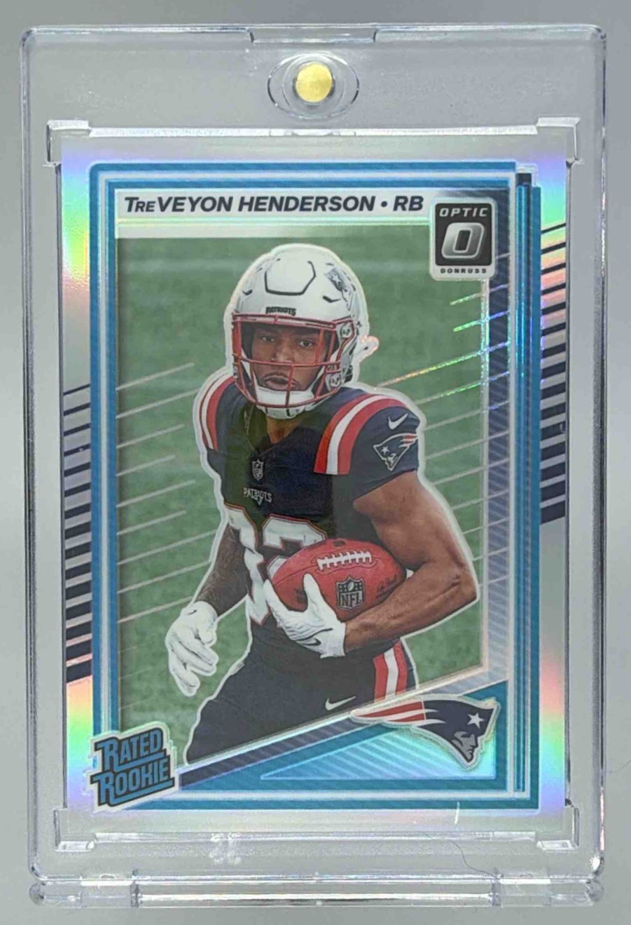Card image for 2025 Panini Donruss Optic TreVeyon Henderson Rated Rookie #248 Patriots