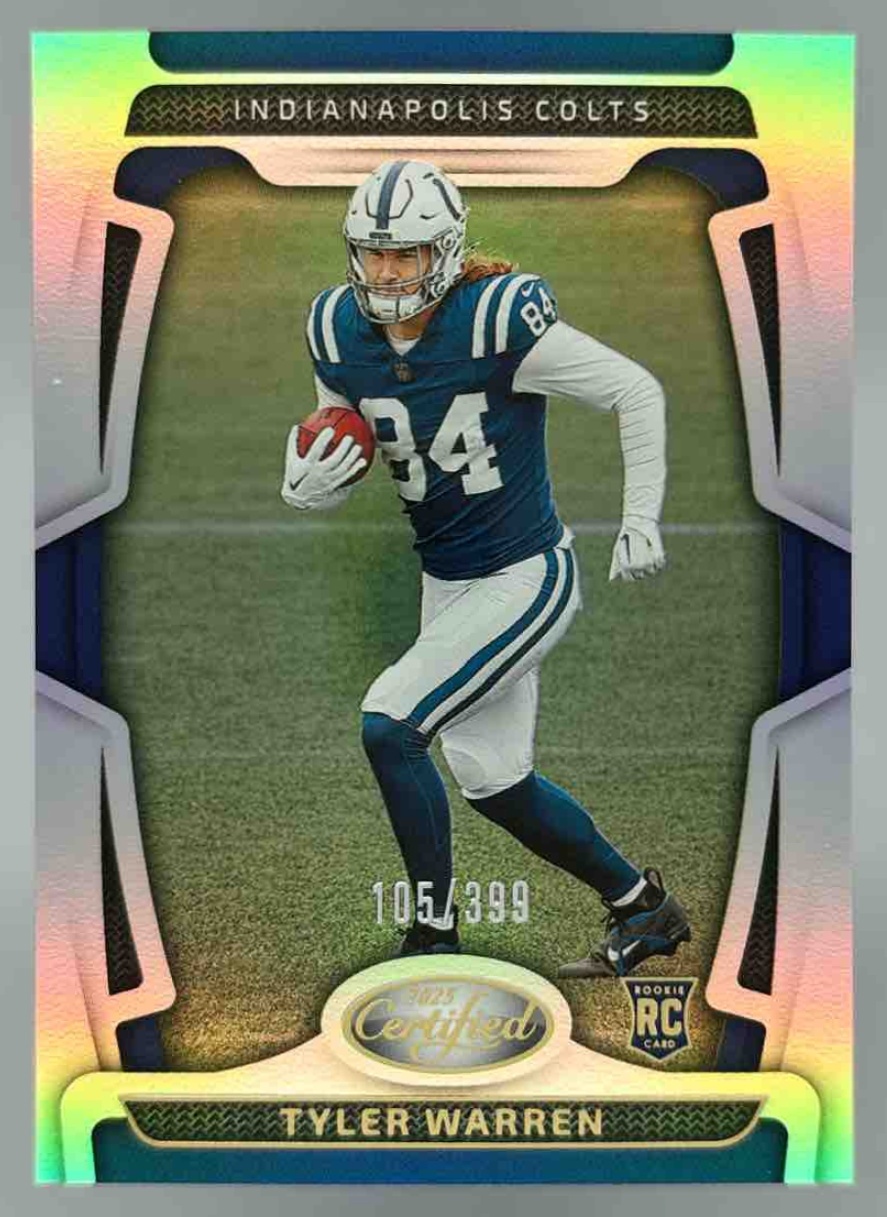 Card image for 2025 Panini Certified Tyler Warren Rookies Mirror /399 #113 RC Colts