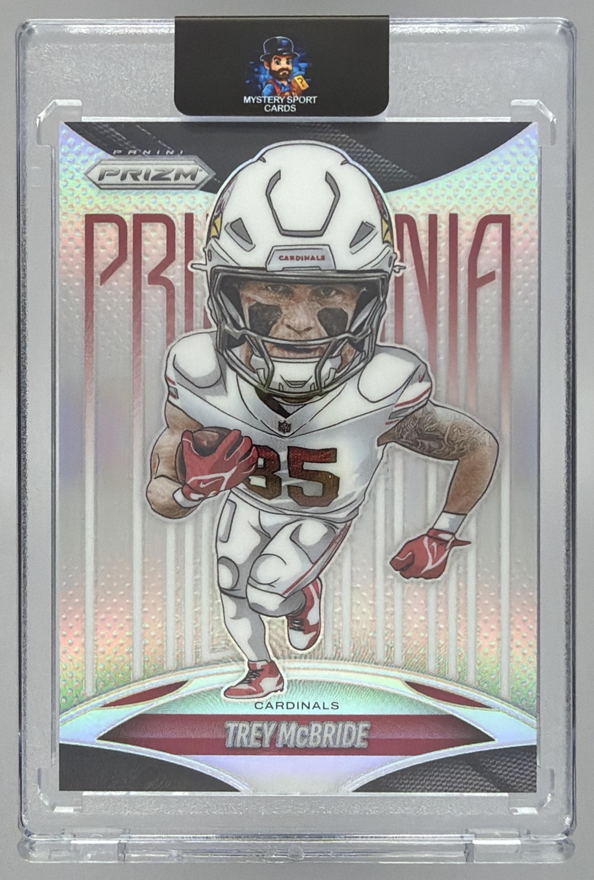 Card image for 2025 Panini Football Prizm Trey McBride Prizmania #1 Arizona Cardinals