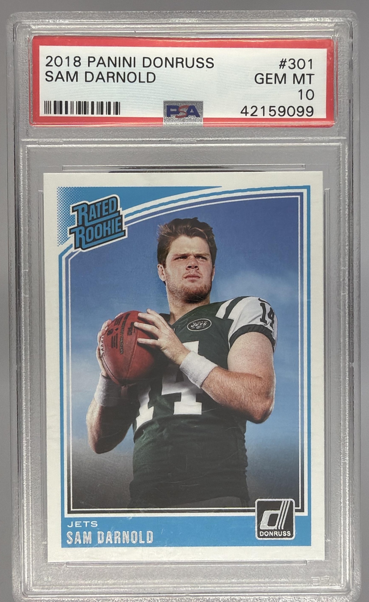 Card image for 2018 Panini Football Donruss Sam Darnold #301 RC New York Jets