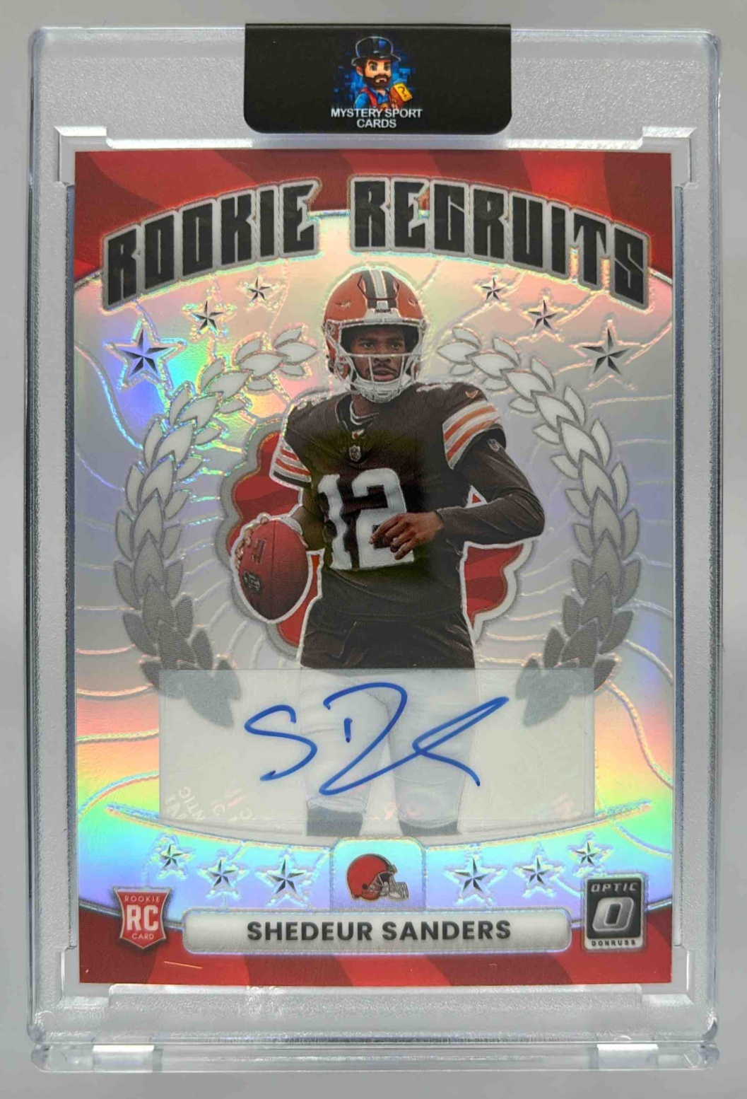 Card image for 2025 Panini Donruss Optic Shedeur Sanders Rookie Recruits Auto /199 #20 RC Browns