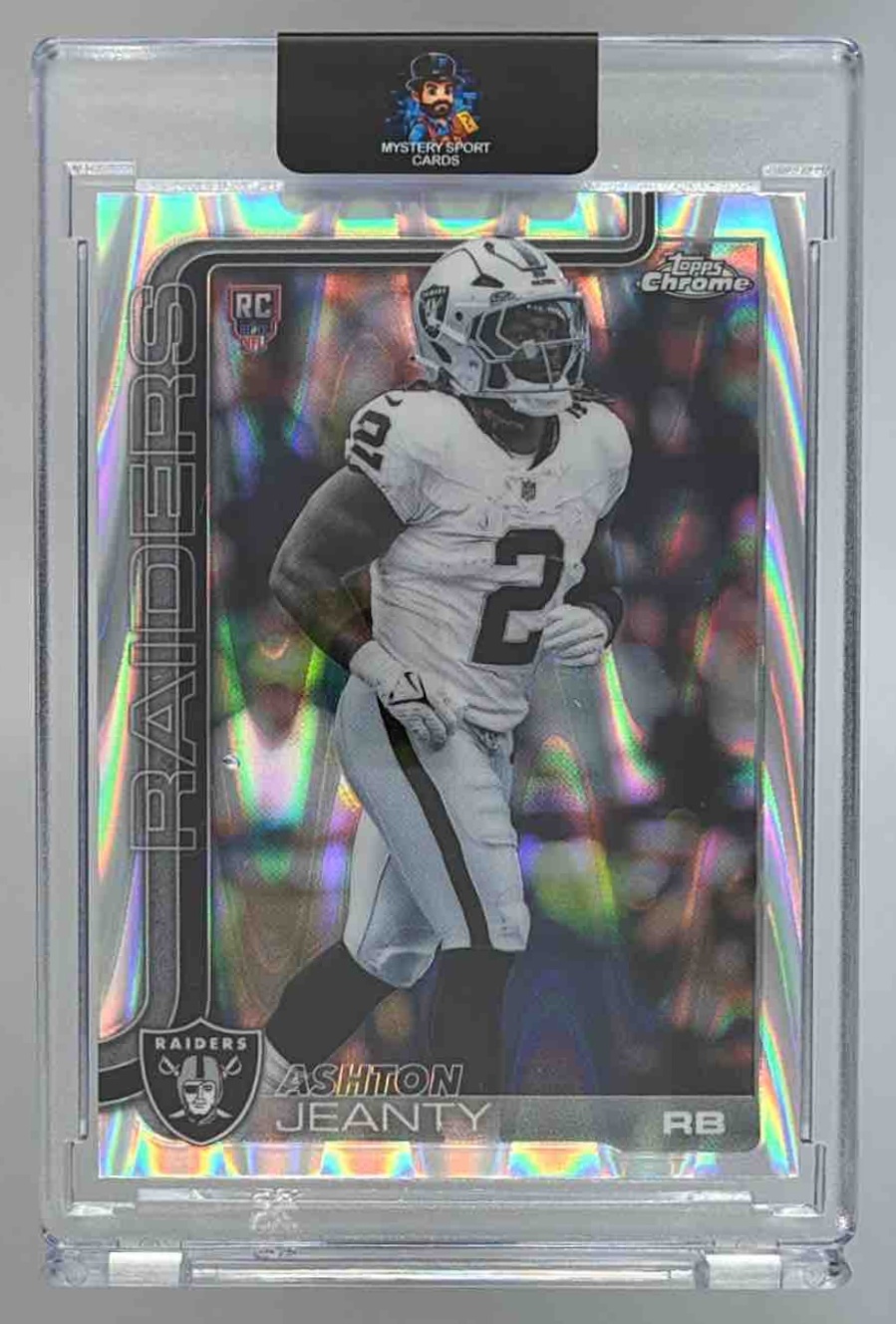 Card image for 2025 Topps Football Chrome Ashton Jeanty Rookie #322 RC Las Vegas Raiders