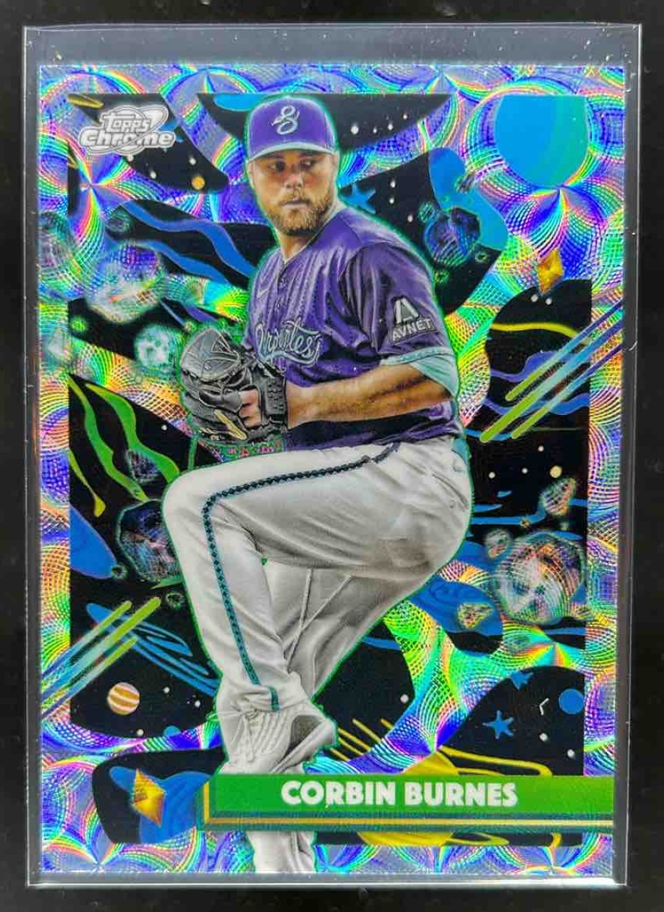Card image for Corbin Burnes 2025 Topps Cosmic Chrome Nucleus Refractor
