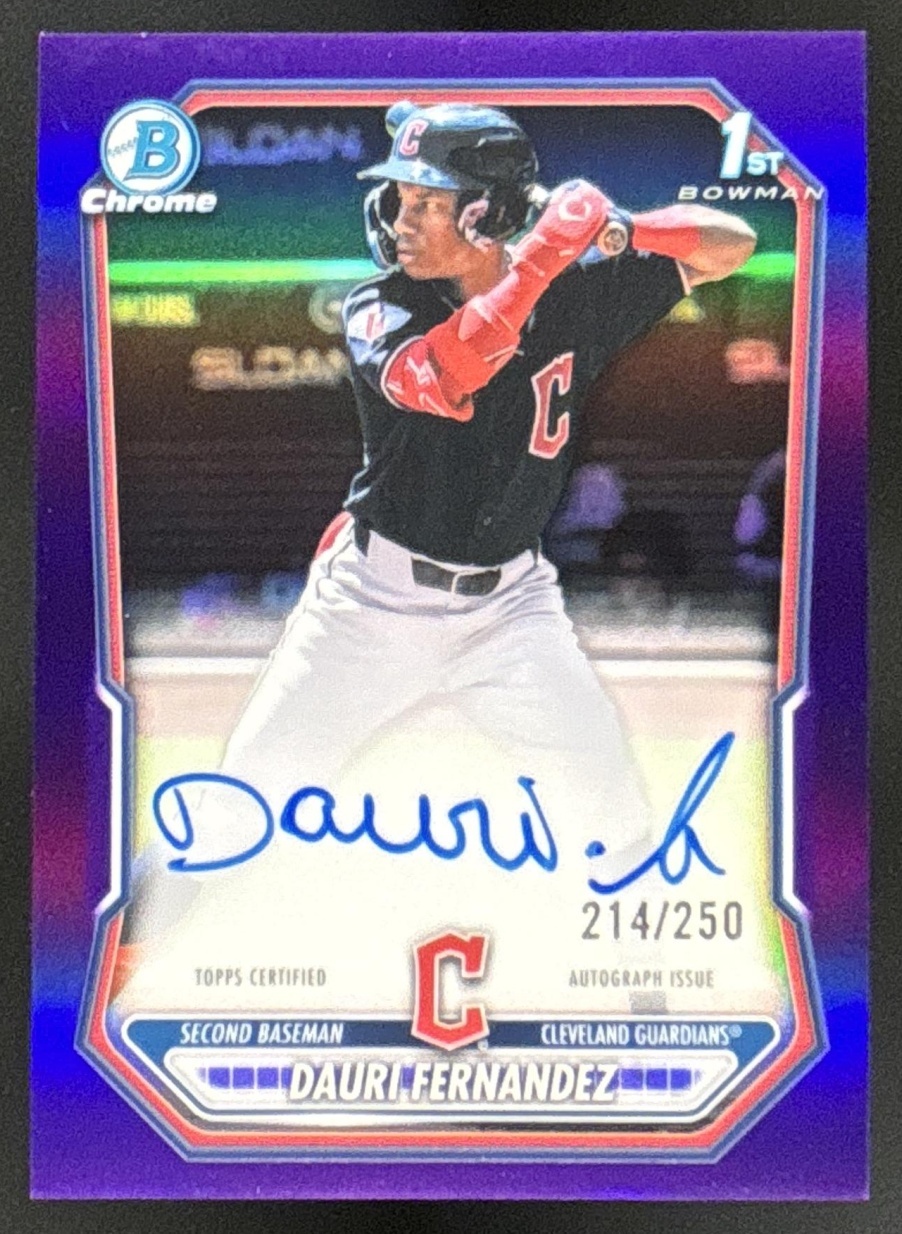 Card image for 2026 Bowman Dauri Fernandez Chrome Auto Purple Refractor /250 1st Prospect