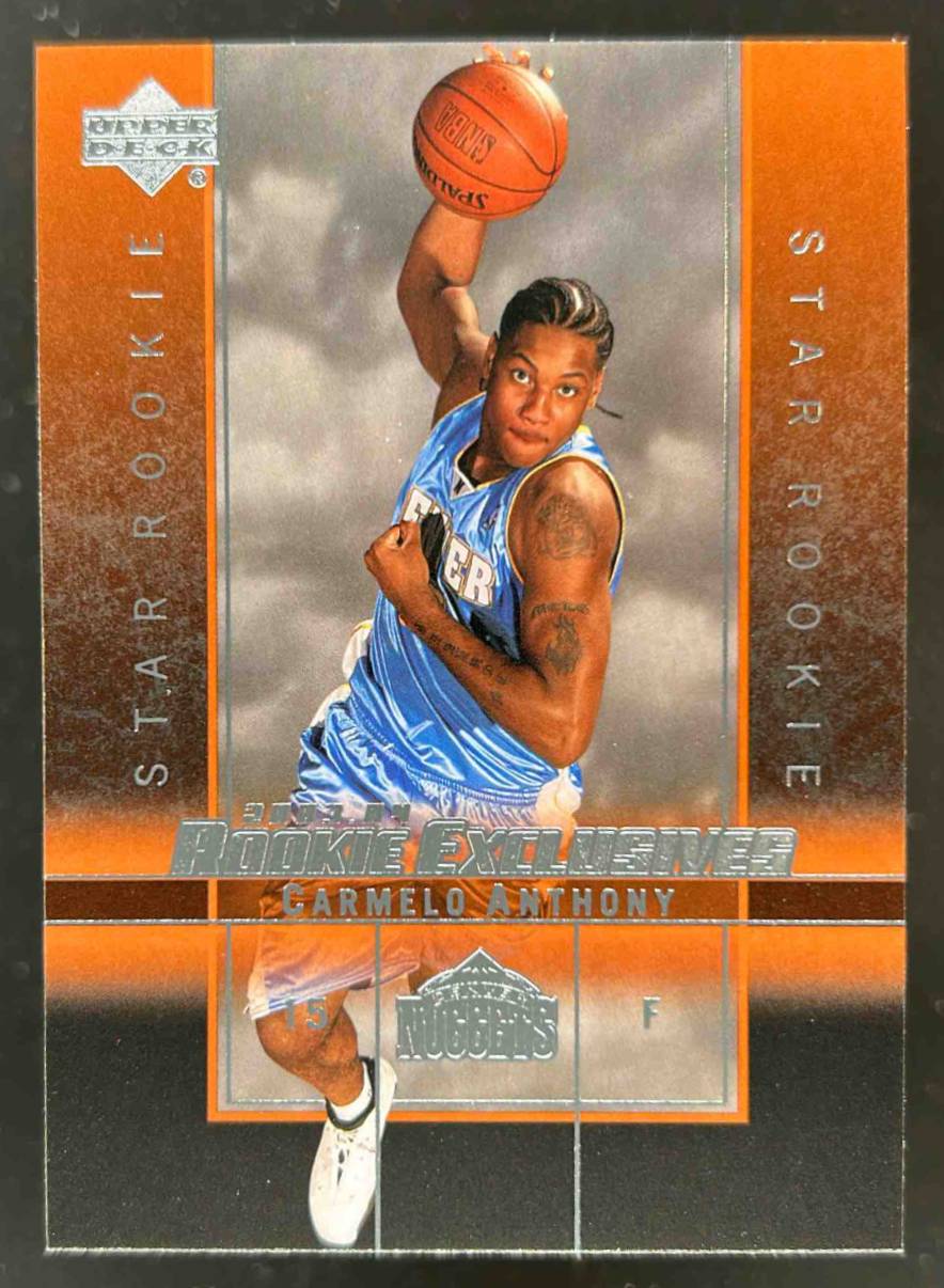 Card image for 2003-04 UPPER DECK ROOKIE EXCLUSIVES CARMELO ANTHONY #3 RC ROOKIE DENVER NUGGETS