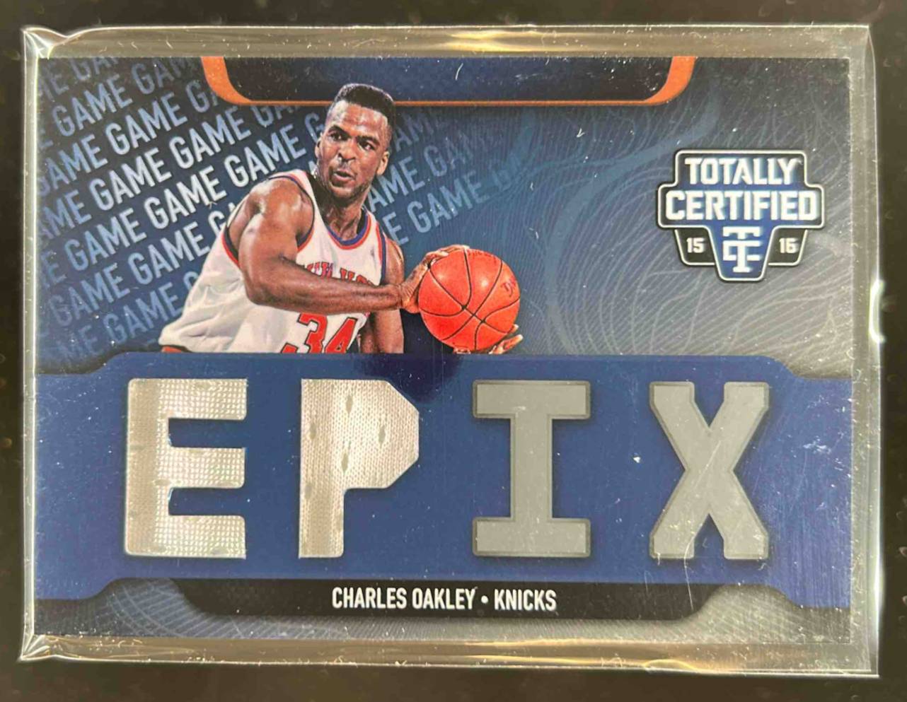 Card image for 2015-16 Panini Totally Certified Charles Oakley EPIX Game Dual Memorabilia 90 /99 #EPIX-CO2