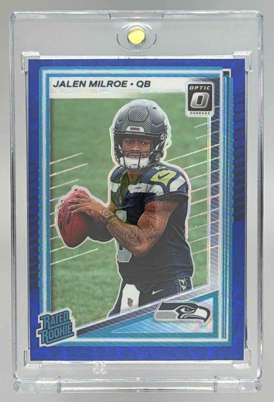 Card image for 2025 Panini Donruss Optic Jalen Milroe Rated Rookie #253 Seahawks