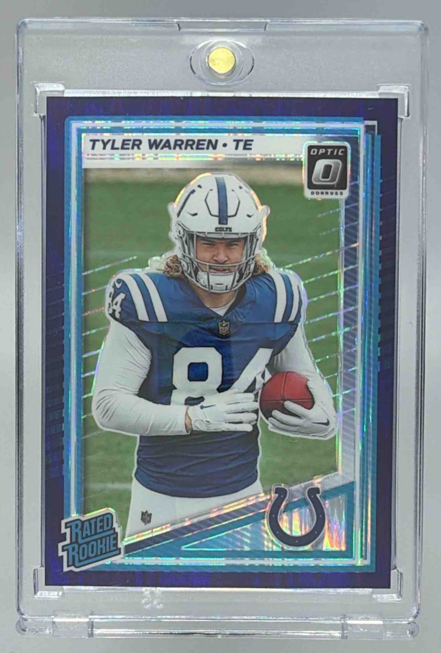 Card image for 2025 Panini Donruss Optic Tyler Warren Rated Rookie Holo Prizm #234 Colts