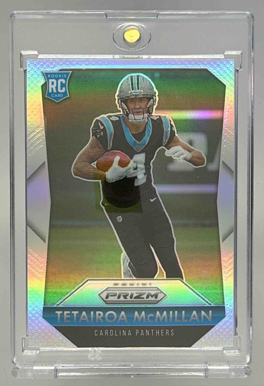 Card image for 2025 Panini Prizm Tetairoa McMillan Rookie Flashback Silver #4 RC Panthers