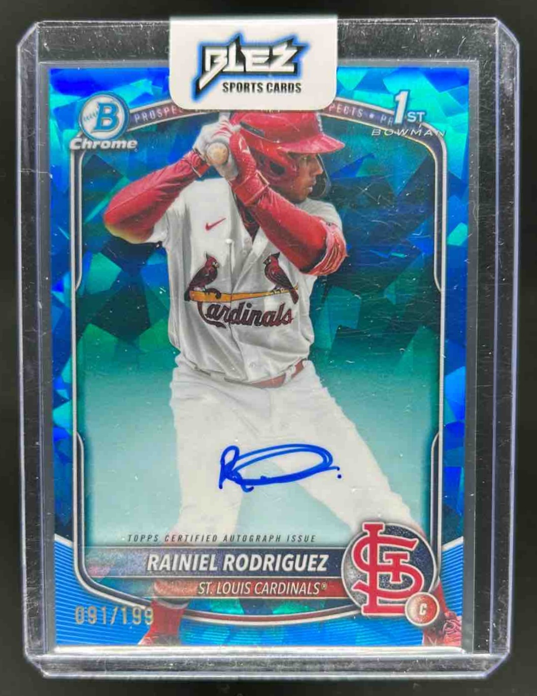 Rainiel Rodriguez 2025 Bowman Chrome Sapphire Prospect Auto /199