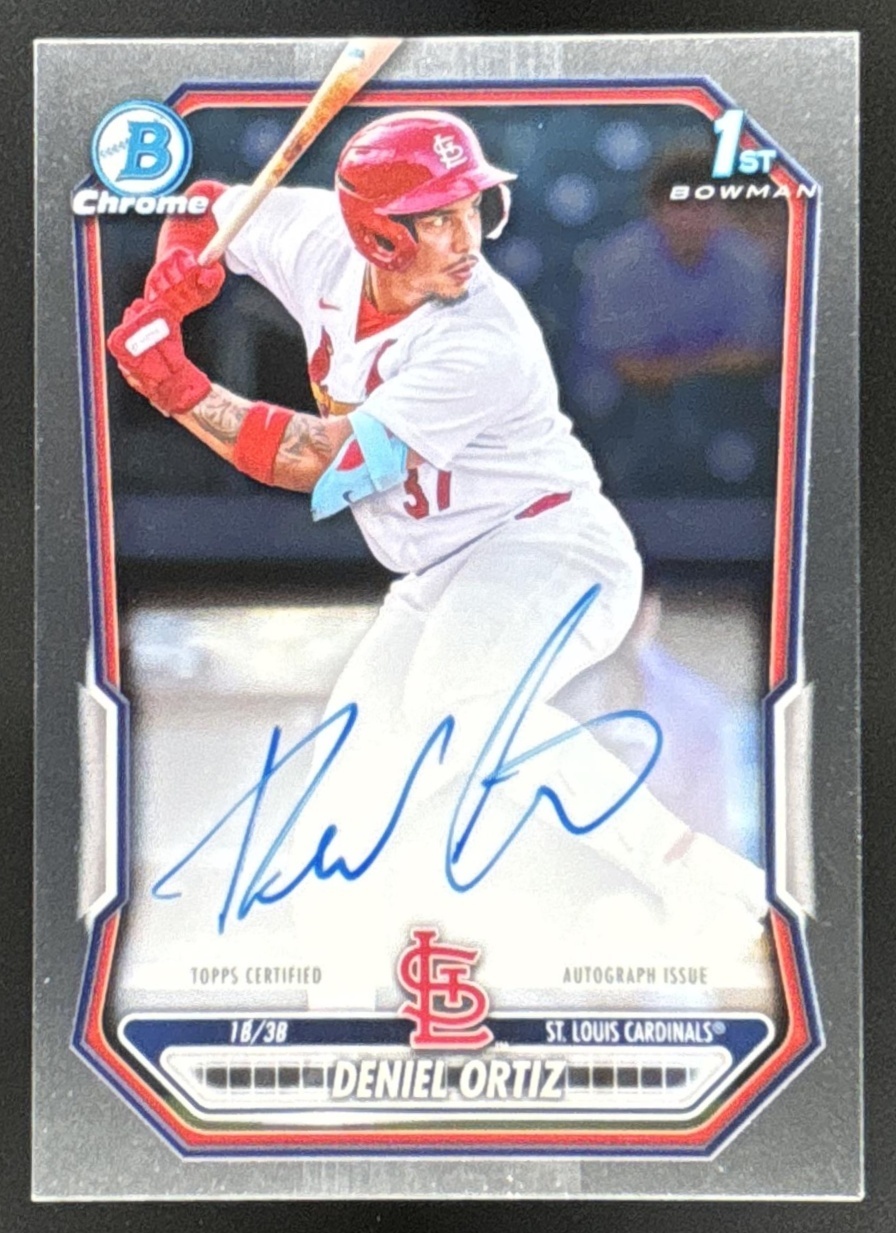 Card image for Deniel Ortiz 2026 Bowman Chrome Prospect Auto St. Louis Cardinals