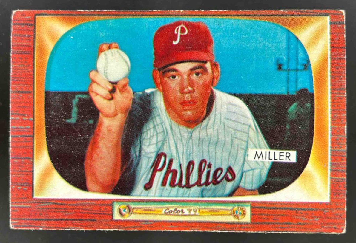 Card image for 1955 BOWMAN BASEBALL BOB MILLER #110 PHILADELPHIA PHILLIES