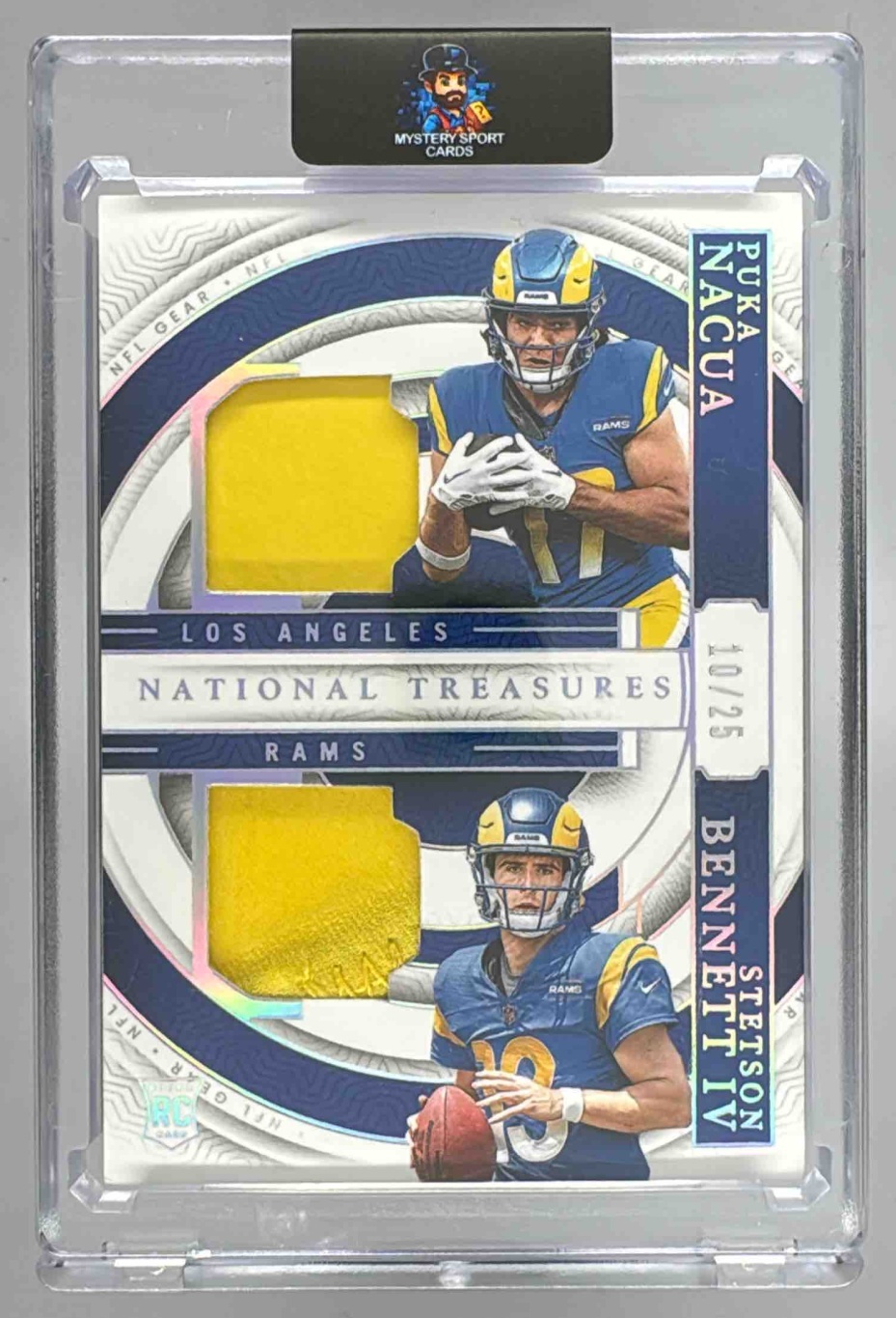 Card image for 2024 Panini National Treasures Puka Nacua Tremendous Silver /25 #TTS-PNA MEM Rams