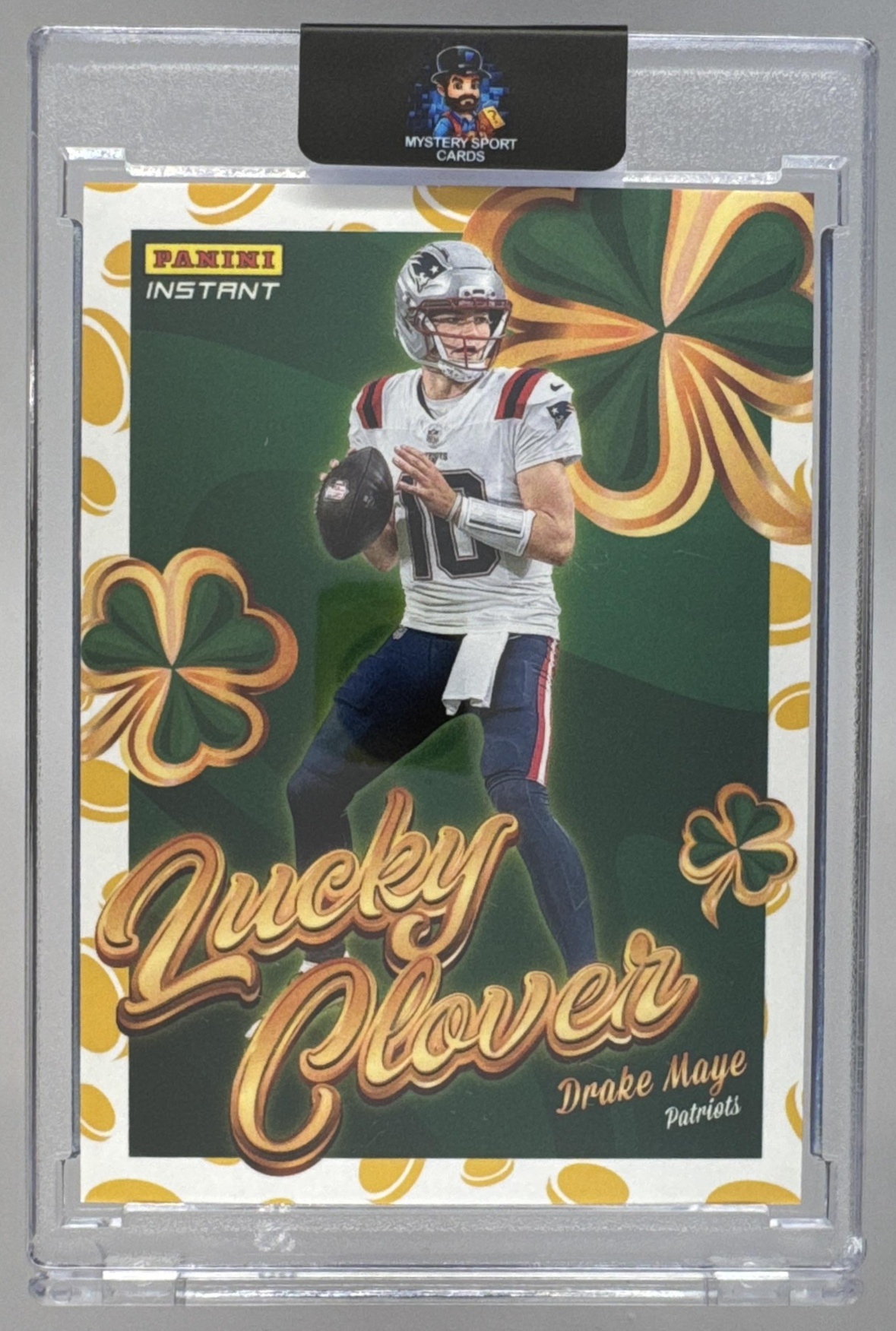 Card image for 2025 Panini Football Mosaic Drake Maye Splash #3 New England Patriots