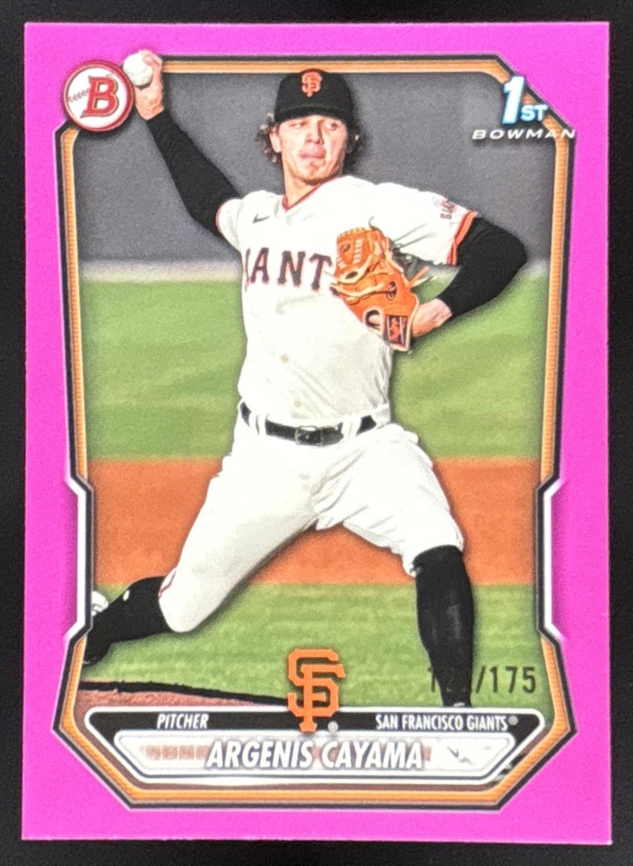 Card image for Argenis Cayama 2026 Bowman Pink Border /175 Prospects San Francisco Giants