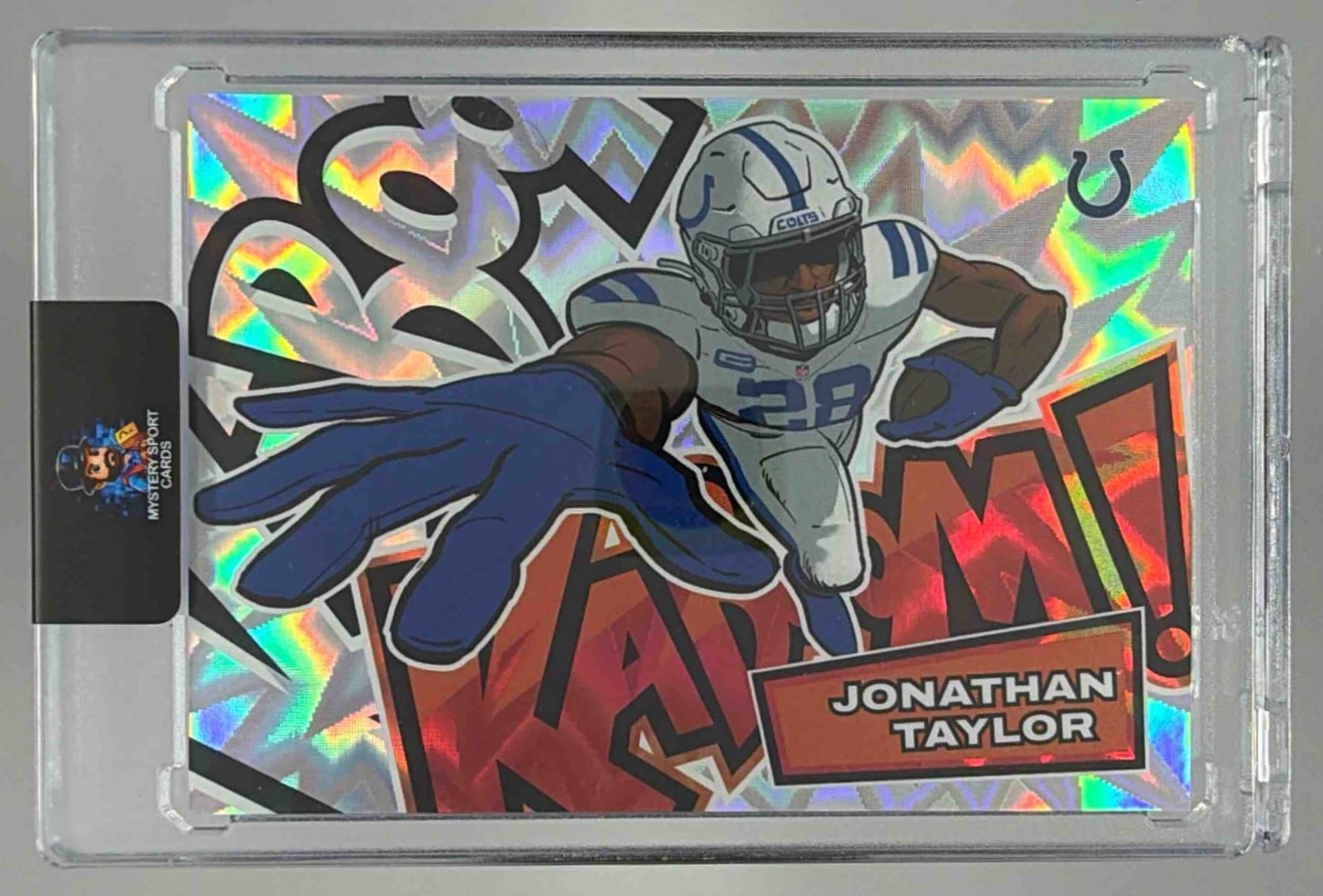 Card image for 2025 Panini Absolute Jonathan Taylor Kaboom - Horizontal #14 Colts