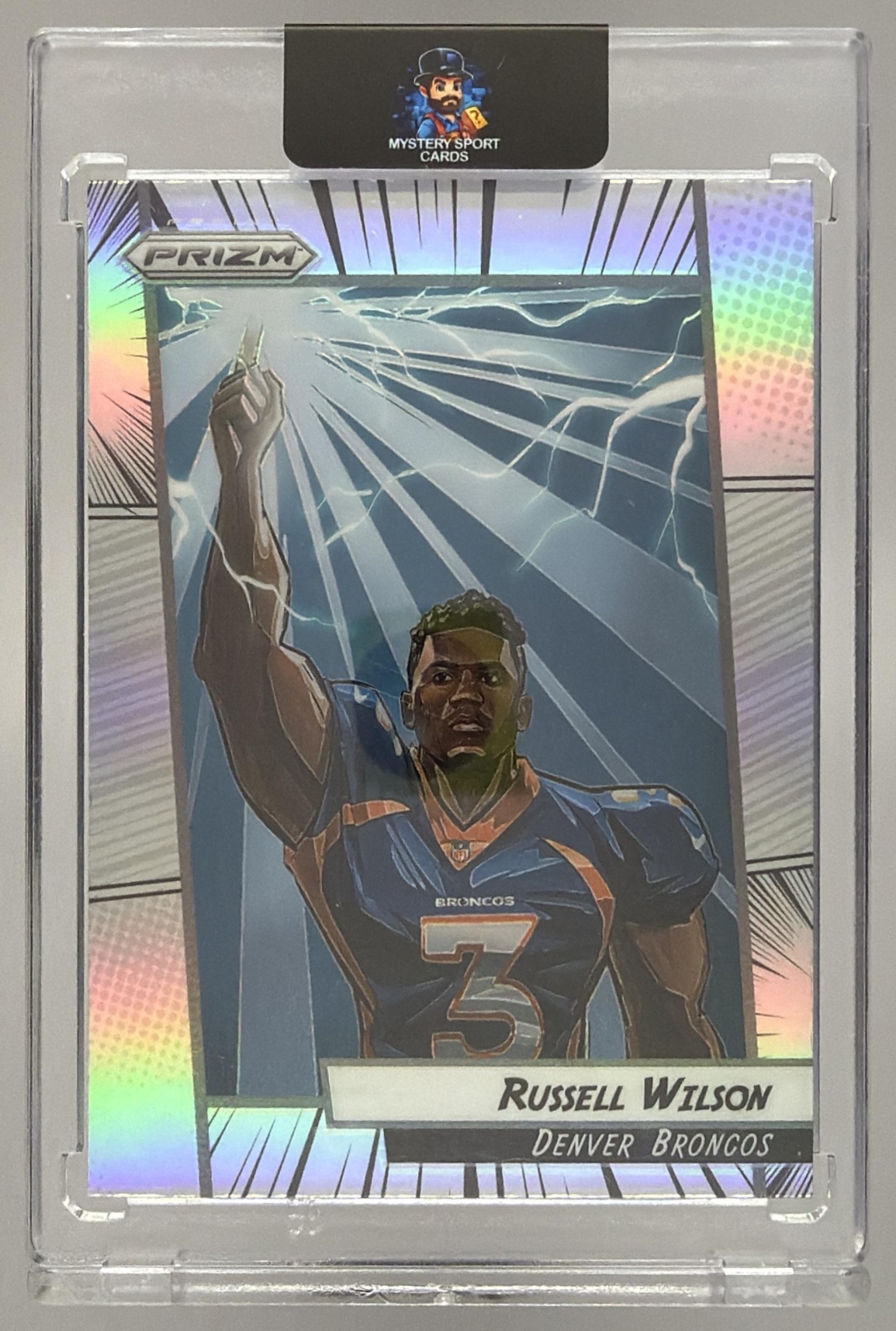 Card image for 2022 Panini Football Prizm Russell Wilson Manga Vertical #M-12 Denver Broncos