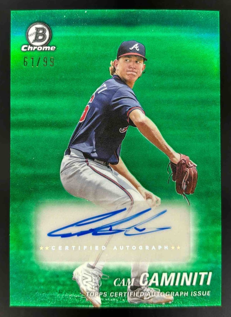 Card image for 2025 Bowman Draft Cam Caminiti Achromatic Auto Green Refractor /99