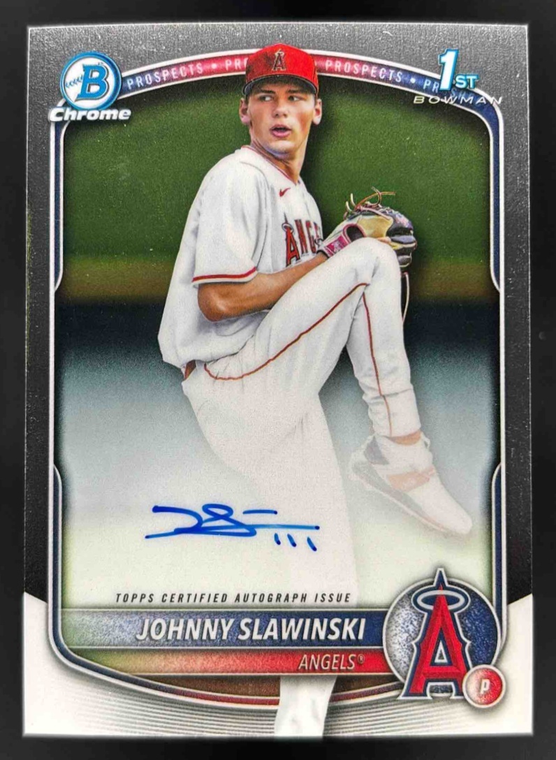 Card image for 2025 Bowman Draft Johnny Slawinski Chrome Prospect Auto #CPA-JS Angels