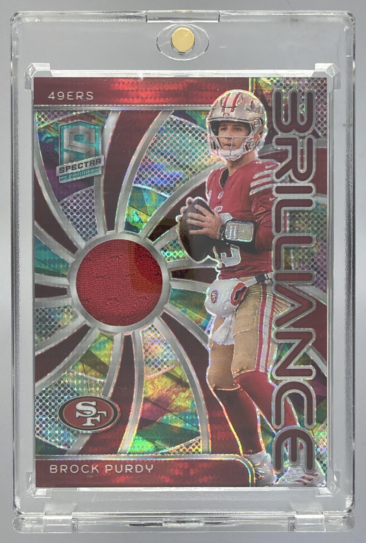 Card image for 2024 Panini Spectra Brock Purdy Brilliance Celestial /75 #BRI-BPY 49ers