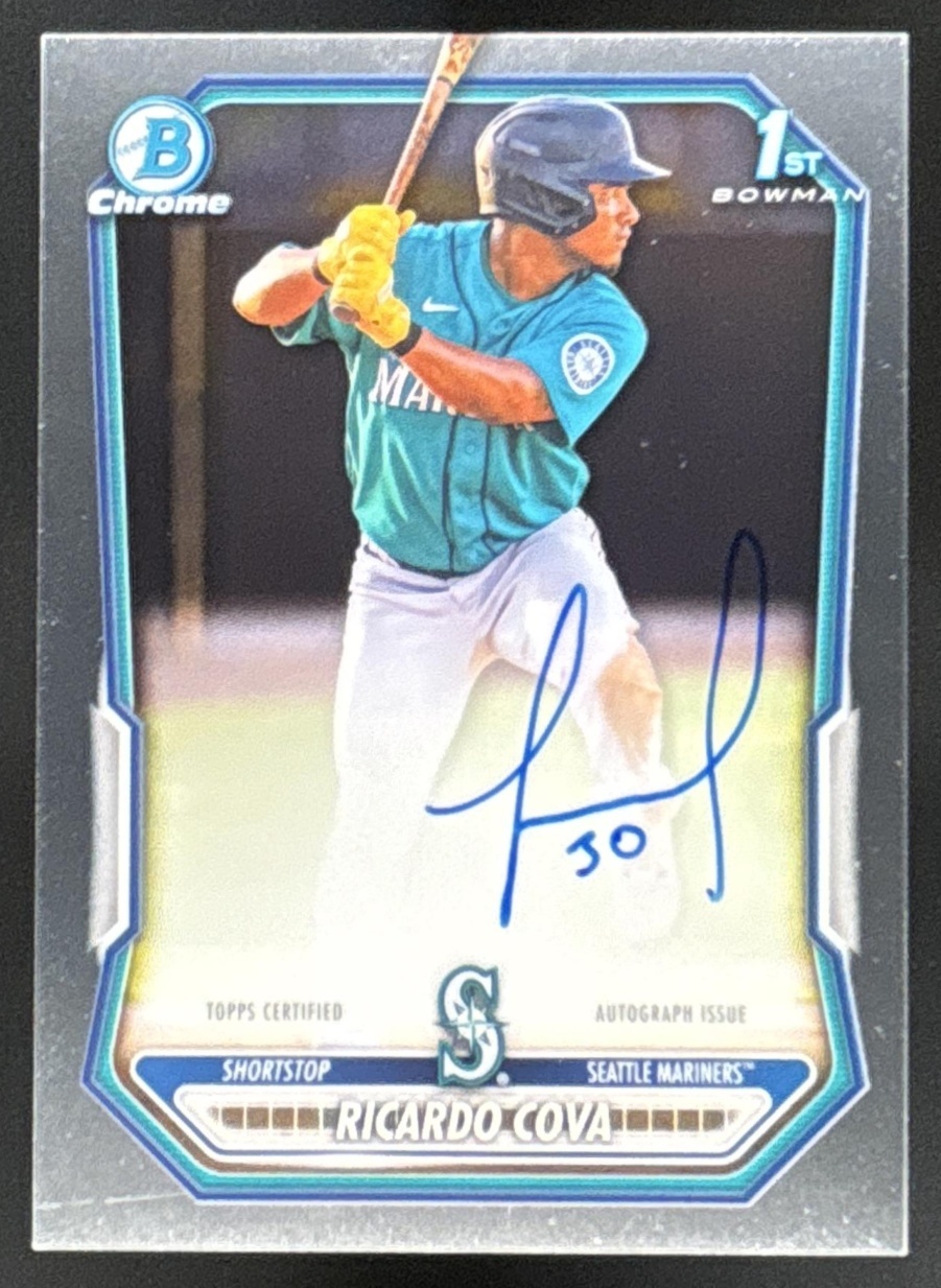 Card image for Ricardo Cova 2026 Bowman Chrome Prospect Auto Seattle Mariners