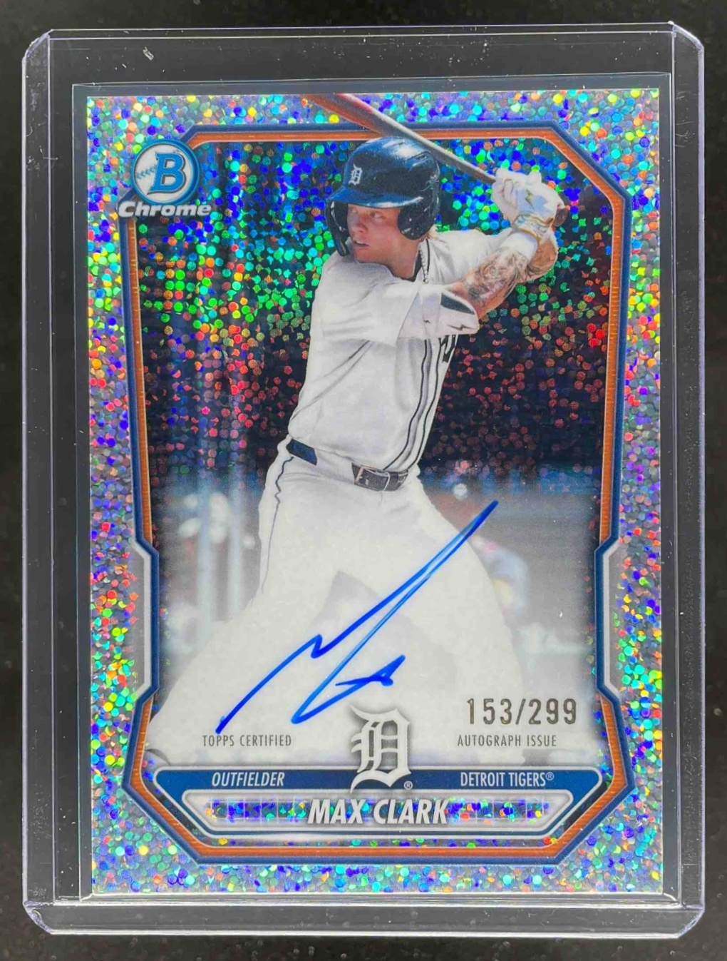Card image for 2026 Bowman Max Clark Chrome Prospect Auto Speckle Refractor /299 #CPA-MC