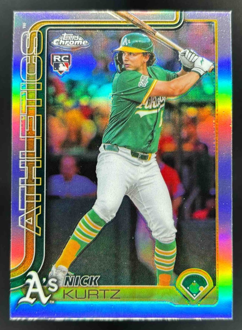 Card image for 2025 Topps Chrome Update Nick Kurtz Refractor #USC178 RC Athletics