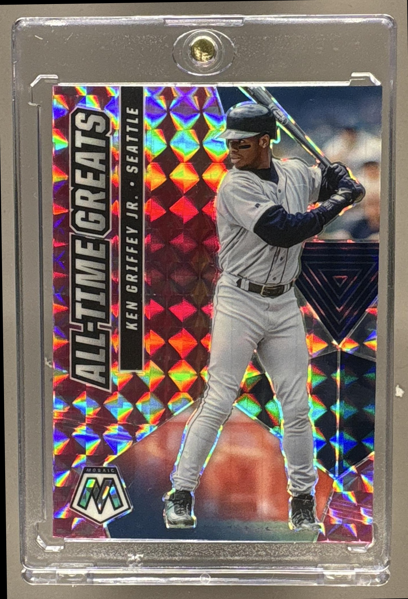 2021 PANINI MOSAIC KEN GRIFFEY JR. #ATG7 ALL-TIME GREATS REACTIVE RED MARINERS
