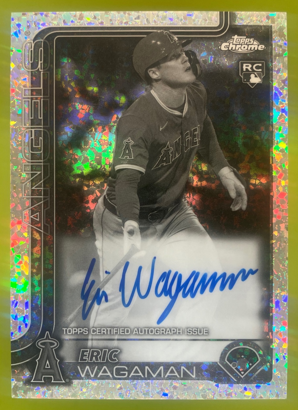 Card image for 2025 Topps Chrome Eric Wagaman Rookie Auto B&W Mini-Diamond Refractor #RA-EW RC