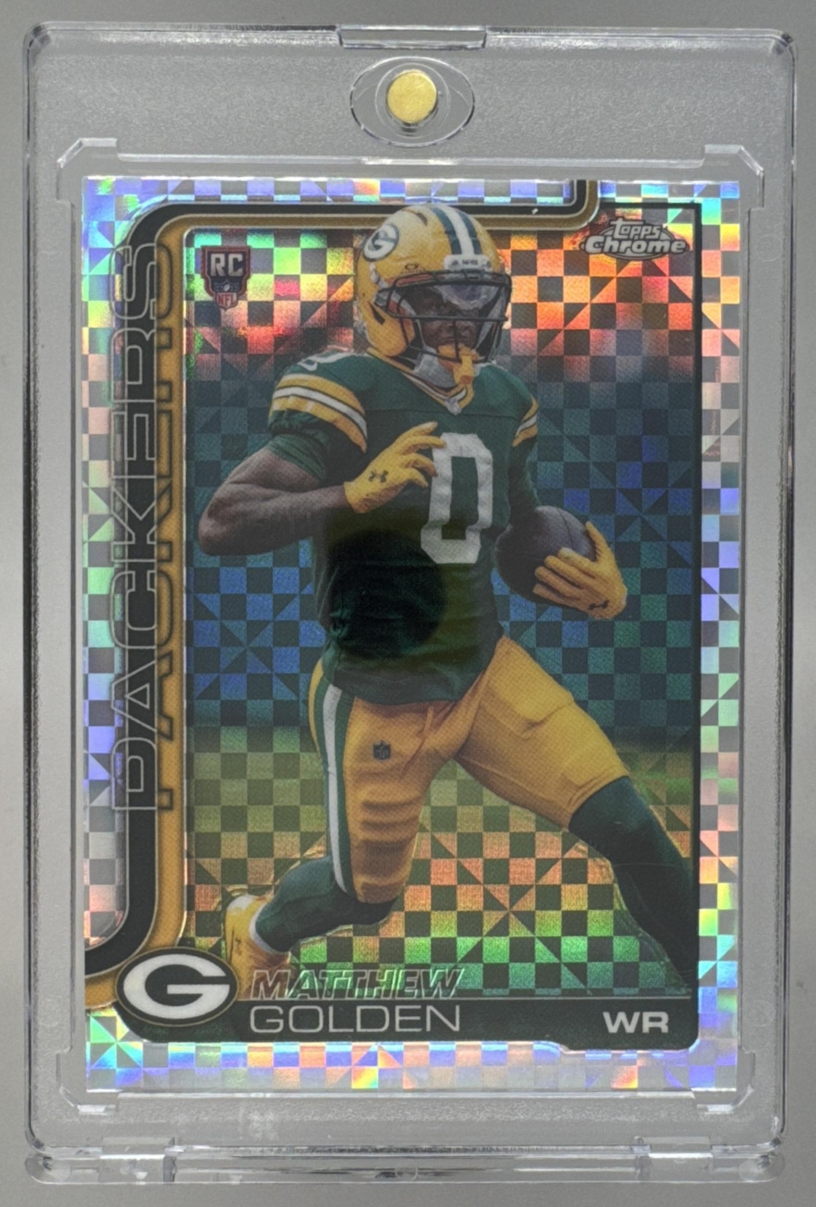 Card image for 2025 Topps Football Chrome Matthew Golden Rookie #333 RC Green Bay Packers