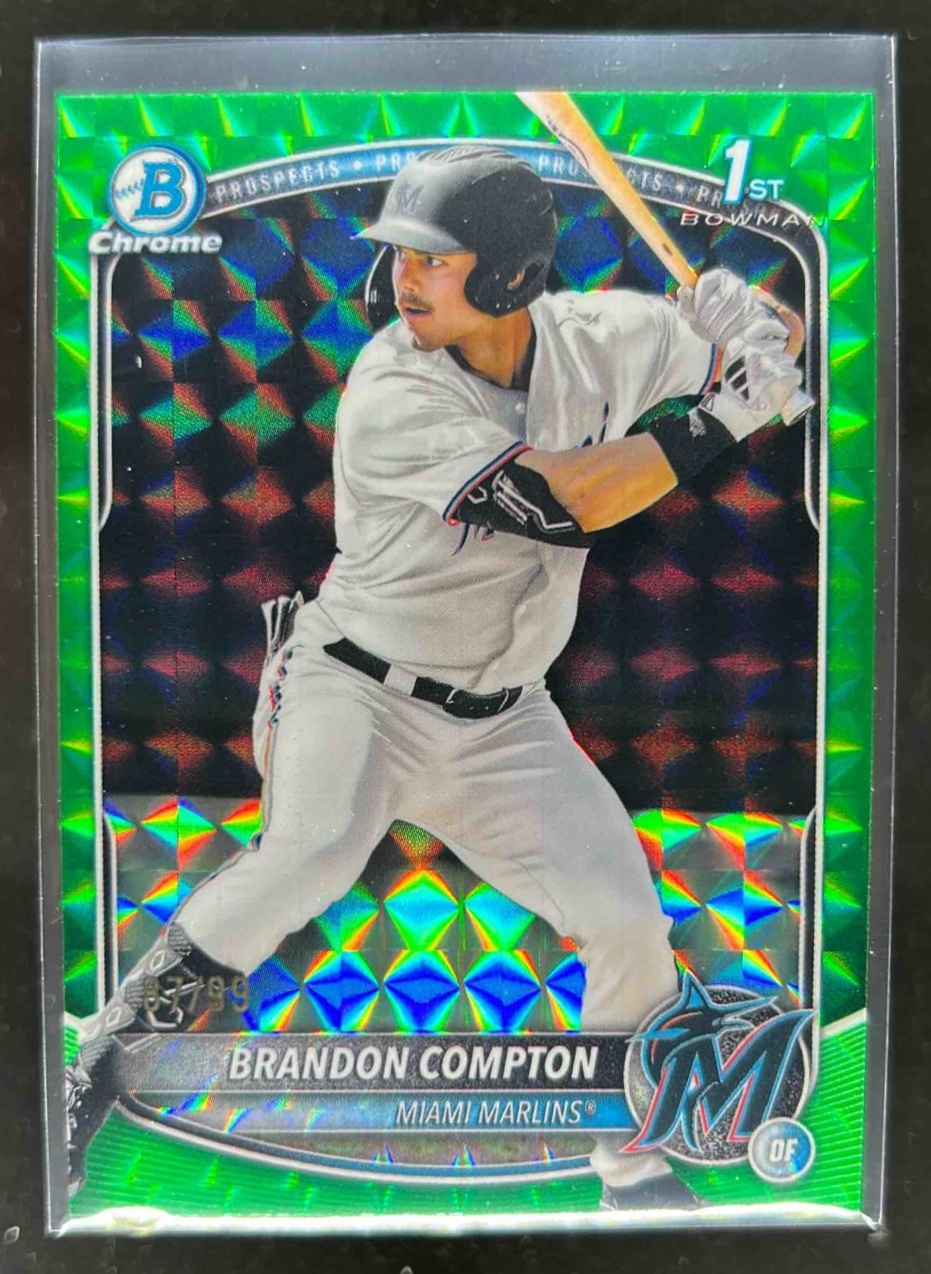 Card image for Brandon Compton 2025 Bowman Draft Chrome Green Geometric Refractor /99