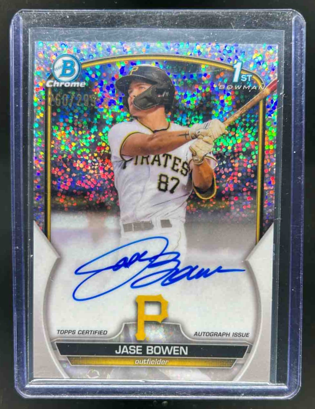 Jase Bowen 2023 Bowman Chrome Prospect Auto Speckle Refractor /299