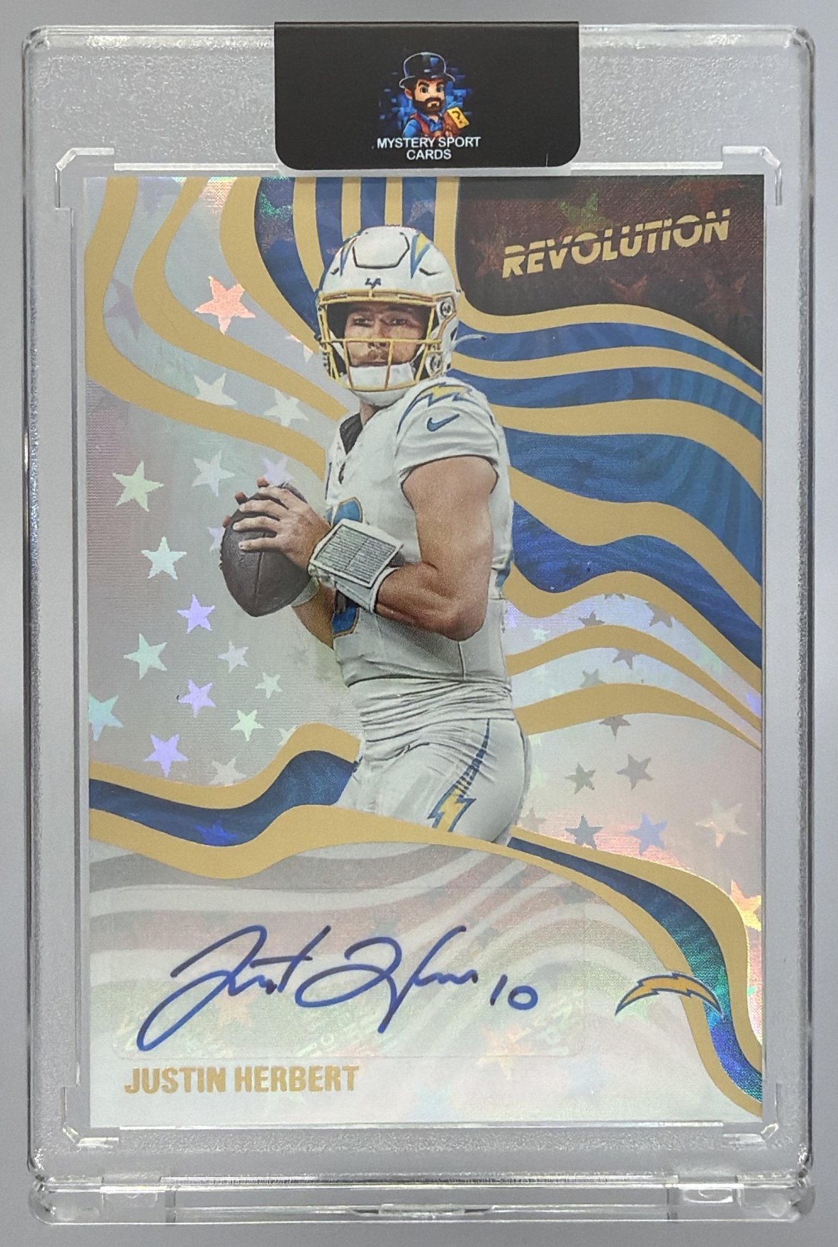 Card image for 2025 Panini Revolution Justin Herbert Signatures Astro #RSA-JHT Auto Chargers