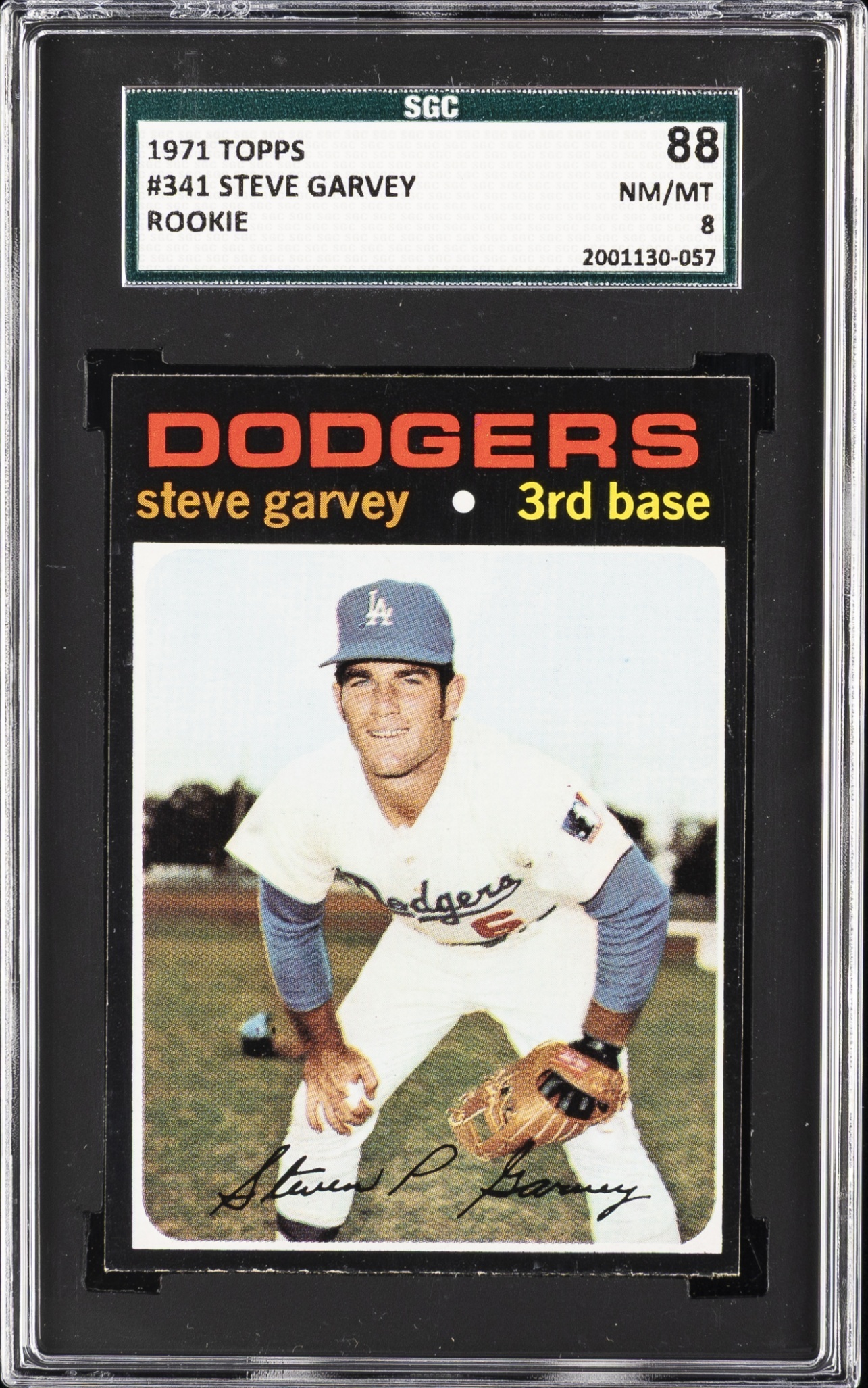1971 Topps Baseball Steve Garvey #341 RC Los Angeles Dodgers SGC 8