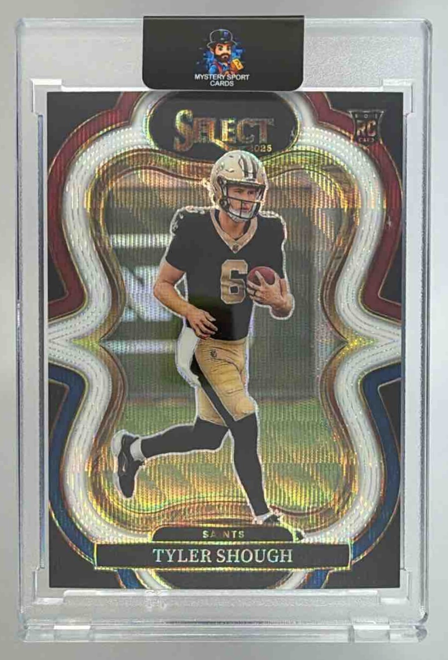 Card image for 2025 Panini Select Tyler Shough Suite Level Tri-Color Prizm /199 #341 RC Saints